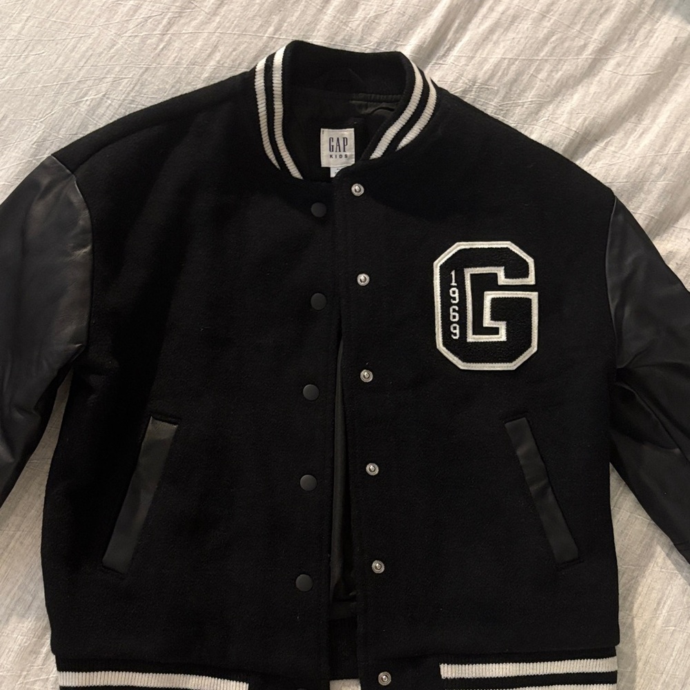 GAP Black and White Letterman Jacket